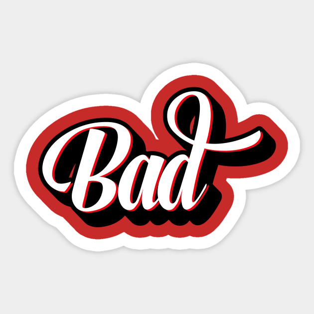 Bad Cursive Letter Artwork Sticker by JamesBennettBeta